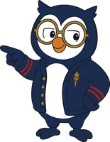 Professor Hoot pointing to the Mark complete button