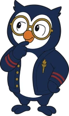 Professor Hoot, the BMU owl, thinking