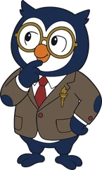 Professor Hoot, the BMU owl, thinking