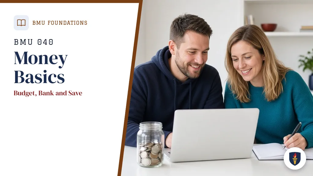 Course cover for BMU 040 Money Basics: Budget, Bank and Save, BMU Foundations department.